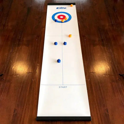 Tabletop Curling Game Vinyl Surface Magnetic Stones & Pushers