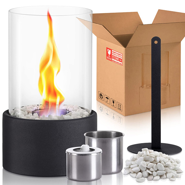 Tabletop Fireplace Compact Tempered Glass Indoor & Outdoor