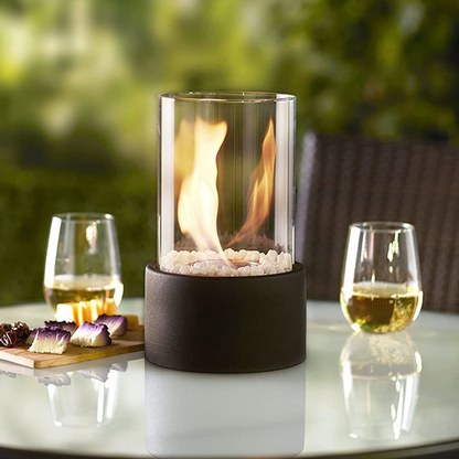 Tabletop Fireplace Compact Tempered Glass Indoor & Outdoor