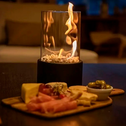 Tabletop Fireplace Compact Tempered Glass Indoor & Outdoor
