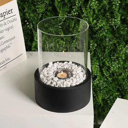 Tabletop Fireplace Compact Tempered Glass Indoor & Outdoor