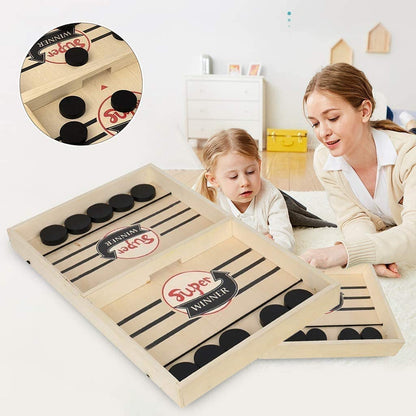 Tabletop Game 2-in-1 Foosball & Shuffleboard Compact Wood