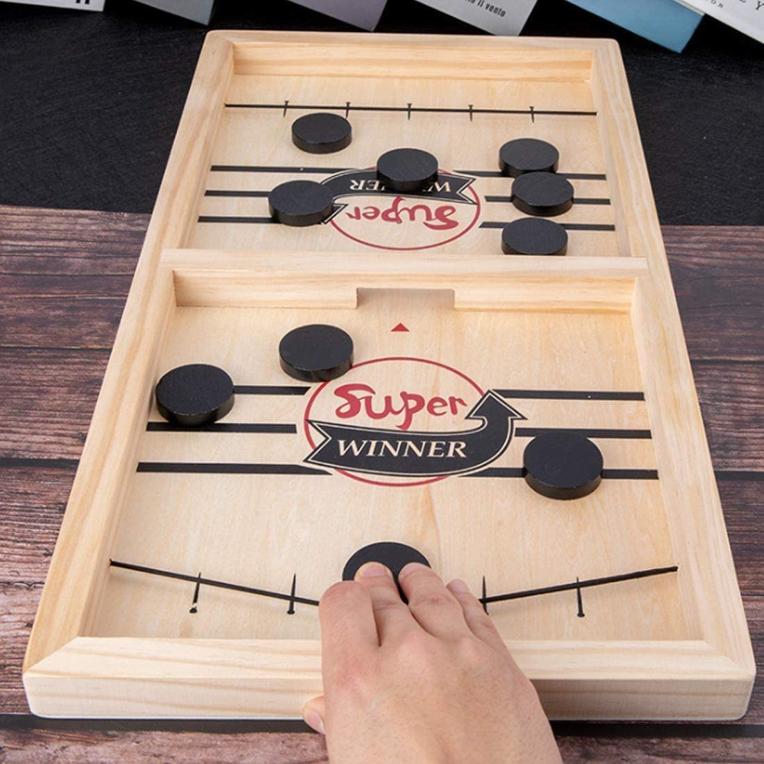 Tabletop Game 2-in-1 Foosball & Shuffleboard Compact Wood