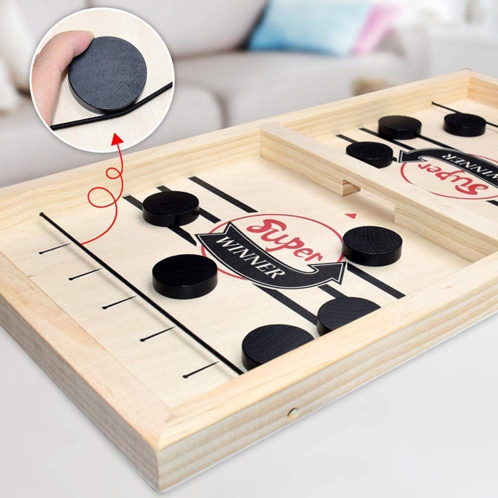 Tabletop Game 2-in-1 Foosball & Shuffleboard Compact Wood