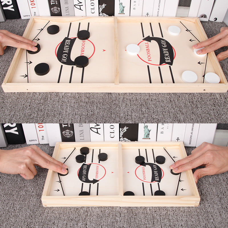 Tabletop Game 2-in-1 Foosball & Shuffleboard Compact Wood