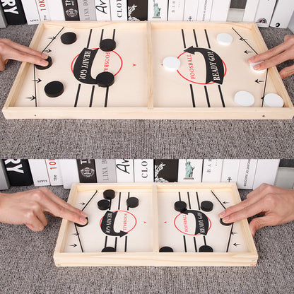 Tabletop Game 2-in-1 Foosball & Shuffleboard Compact Wood