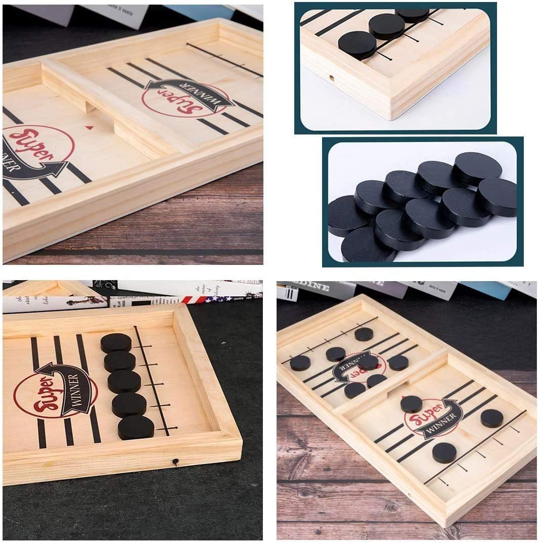 Tabletop Game 2-in-1 Foosball & Shuffleboard Compact Wood