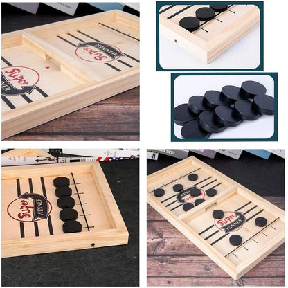 Tabletop Game 2-in-1 Foosball & Shuffleboard Compact Wood