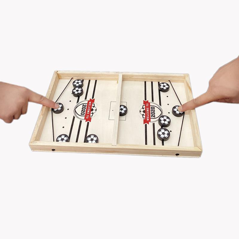 Tabletop Game 2-in-1 Foosball & Shuffleboard Compact Wood
