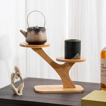 Tabletop Shelf Bamboo Multi-Level Space-Saving