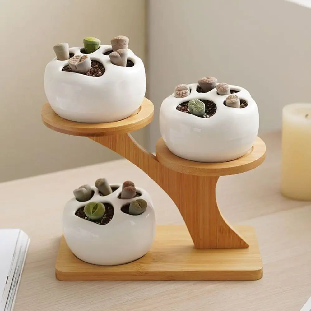 Tabletop Shelf Bamboo Multi-Level Space-Saving