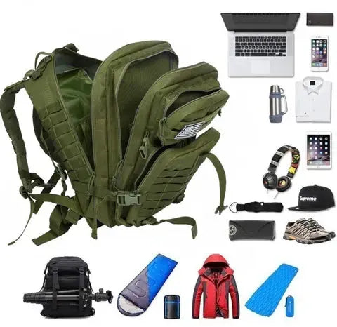 Tactical Backpack 50 L Water-Repellent Laptop Compartment