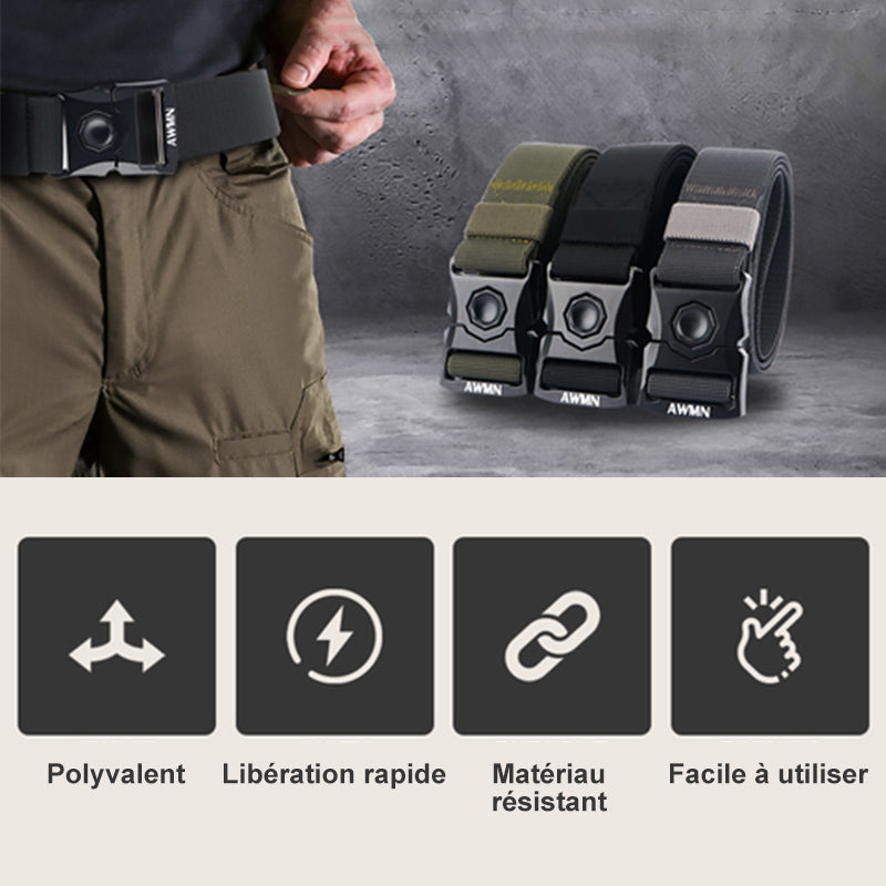 Tactical Belt Quick-Release Buckle Stepless Adjustment