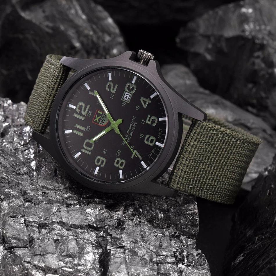 Tactical Watch 50M Water-Resistant Stainless Steel Case