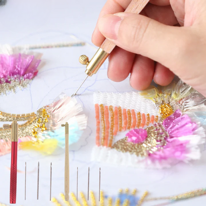 Tambour Embroidery Needle Set 3 Interchangeable Stainless Steel Needles