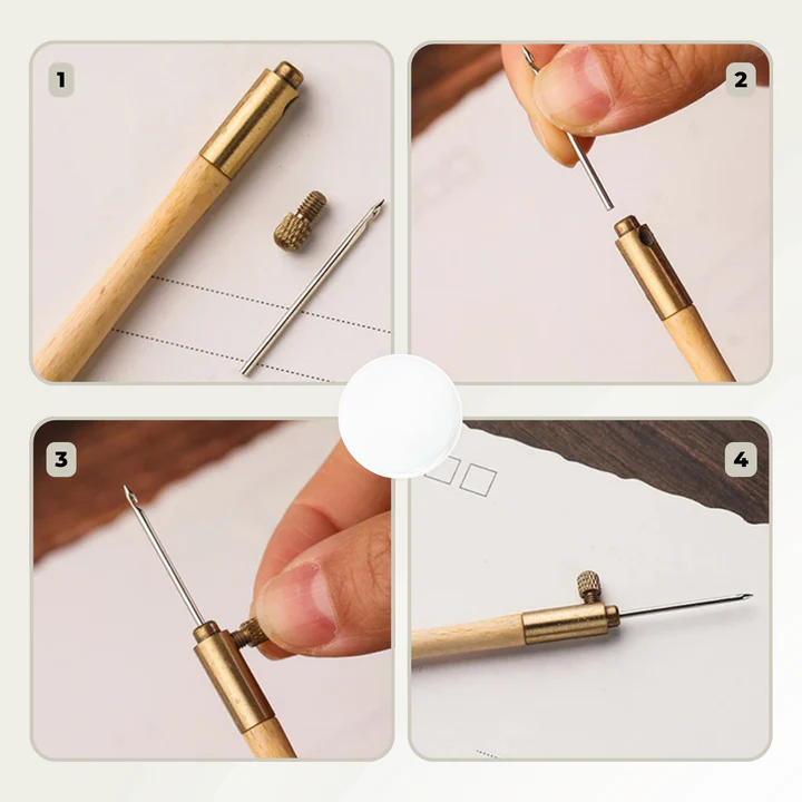 Tambour Embroidery Needle Set 3 Interchangeable Stainless Steel Needles