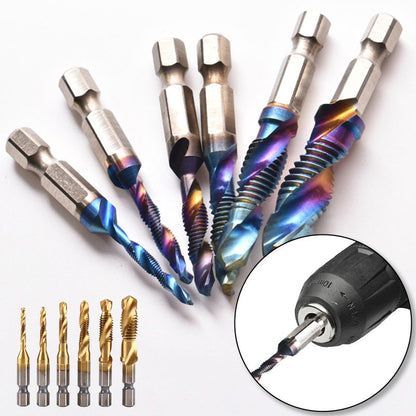 Tap Set 6-Piece 3-In-1 Titanium-Coated HSS