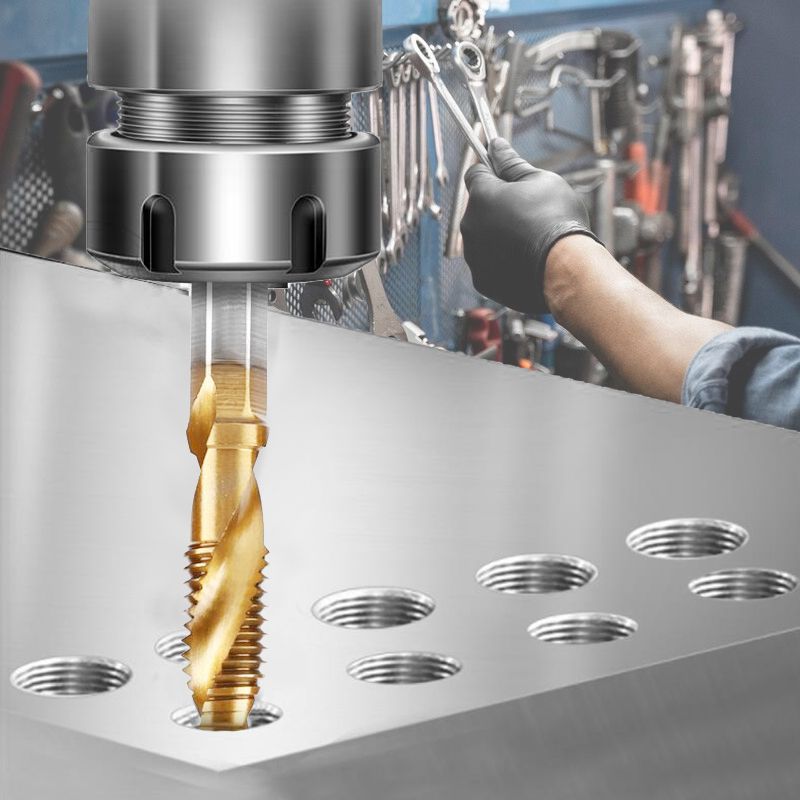 Tap Set 6-Piece 3-In-1 Titanium-Coated HSS