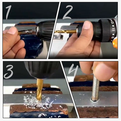 Tap Set 6-Piece 3-In-1 Titanium-Coated HSS