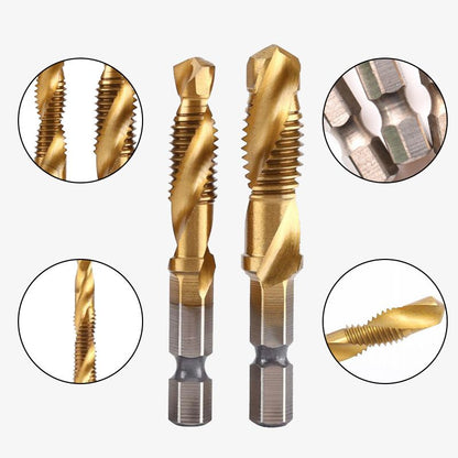 Tap Set 6-Piece 3-In-1 Titanium-Coated HSS