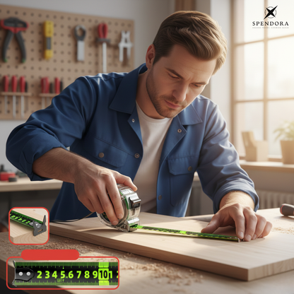 Tape Measure Neon Luminous Double-Sided Laser & Self-Adjusting Hook