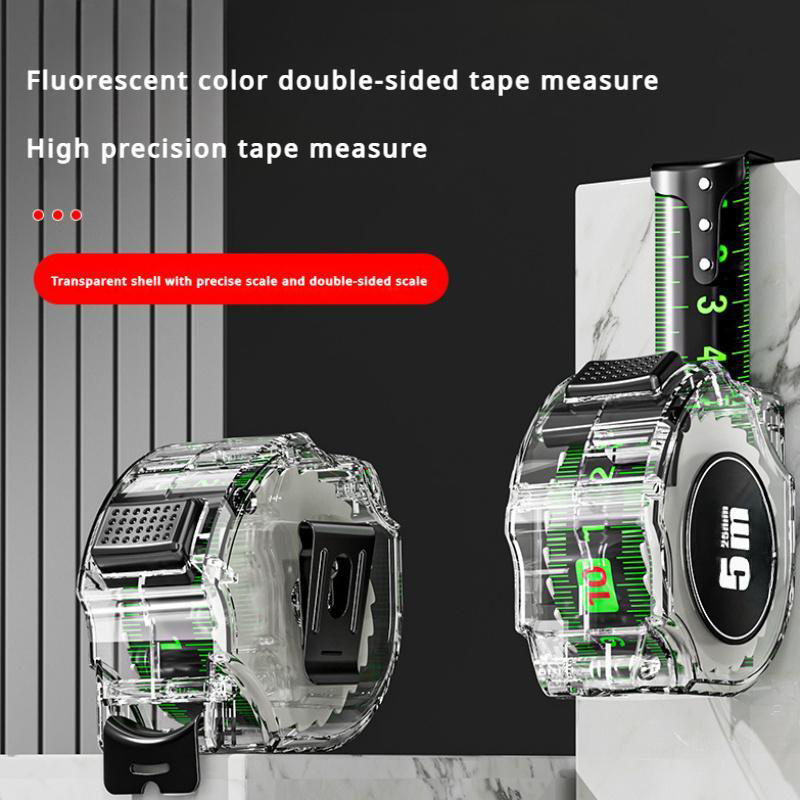 Tape Measure Neon Luminous Double-Sided Laser & Self-Adjusting Hook