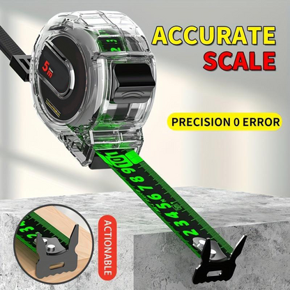 Tape Measure Neon Luminous Double-Sided Laser & Self-Adjusting Hook