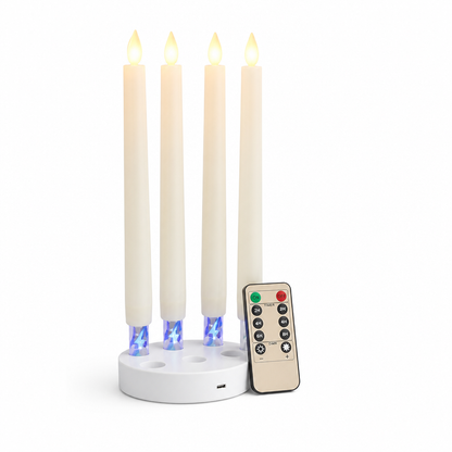 Taper Candle Flameless Rechargeable Remote & Dimmable