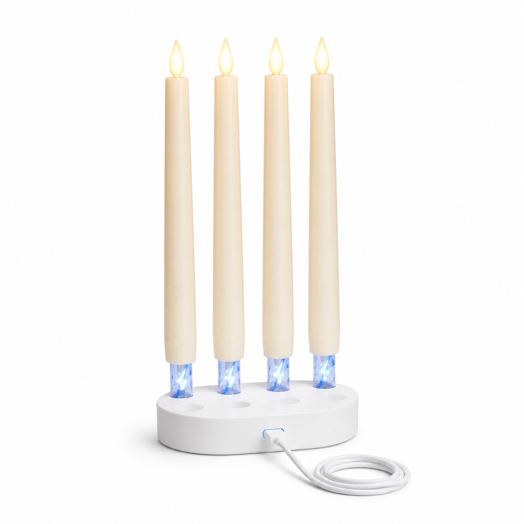 Taper Candle Flameless Rechargeable Remote & Dimmable