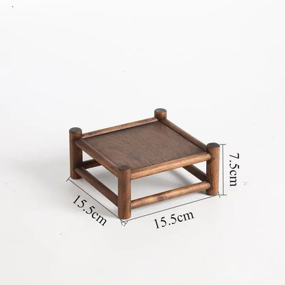 Tea & Tableware Display Shelf Solid Wood Non-Slip Base