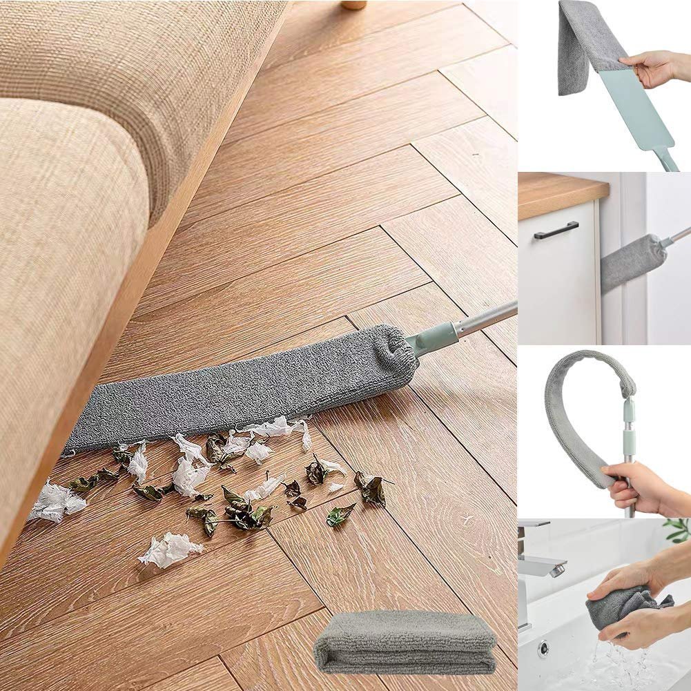 Telescopic Duster Stainless Steel Handle Removable Washable Microfiber