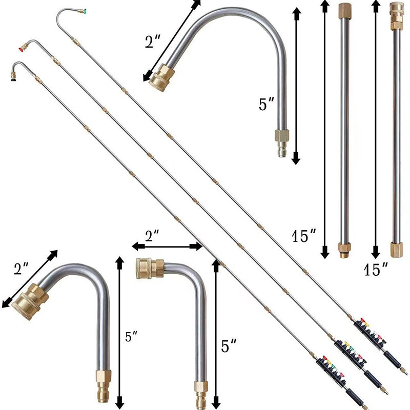Telescopic Spray Wand 3m Reach Brass & Stainless Steel