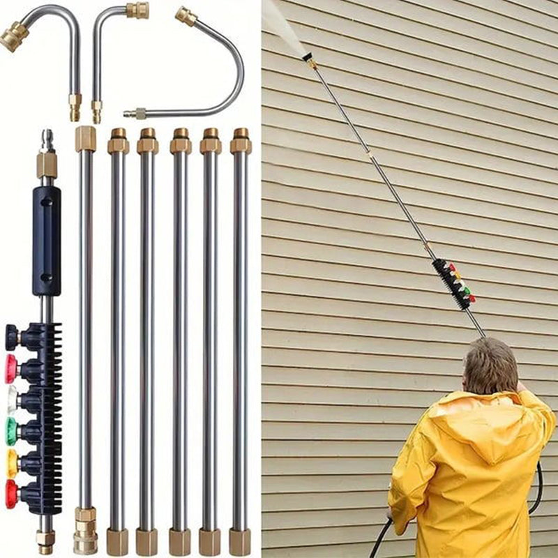 Telescopic Spray Wand 3m Reach Brass & Stainless Steel