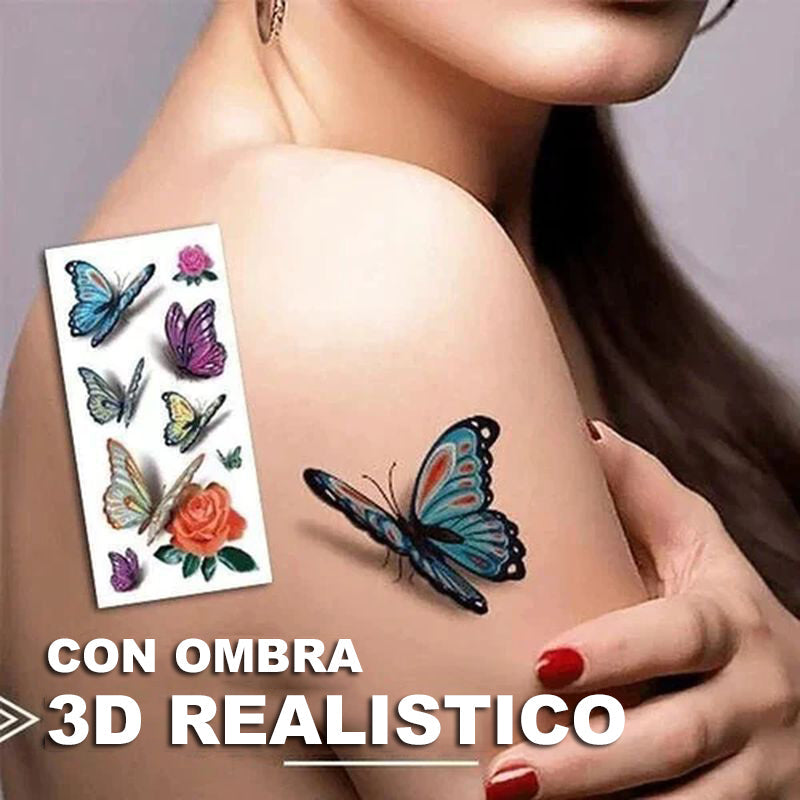 Temporary Tattoo Stickers Realistic 3D Waterproof Set of 50
