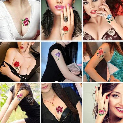 Temporary Tattoo Stickers Realistic 3D Waterproof Set of 50