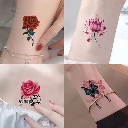 Temporary Tattoo Stickers Realistic 3D Waterproof Set of 50