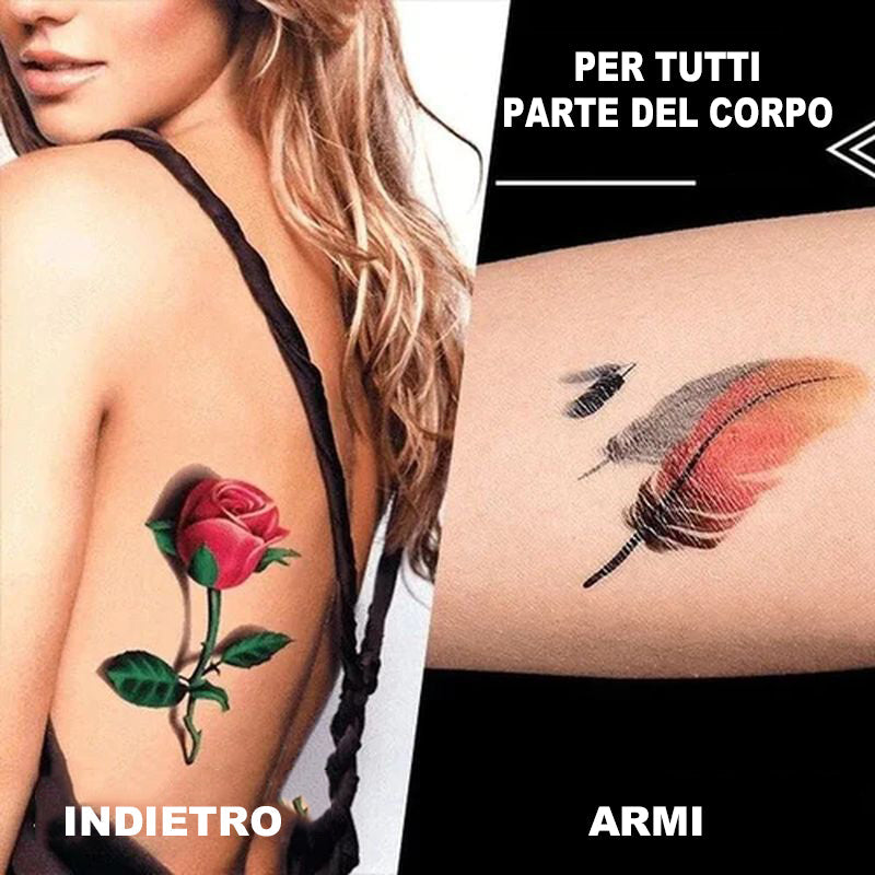 Temporary Tattoo Stickers Realistic 3D Waterproof Set of 50