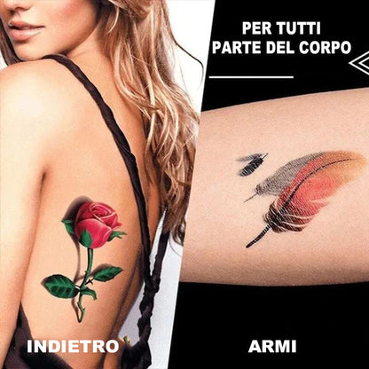 Temporary Tattoo Stickers Realistic 3D Waterproof Set of 50