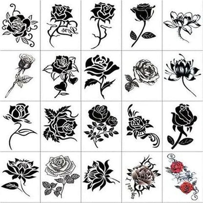 Temporary Tattoo Stickers Realistic 3D Waterproof Set of 50