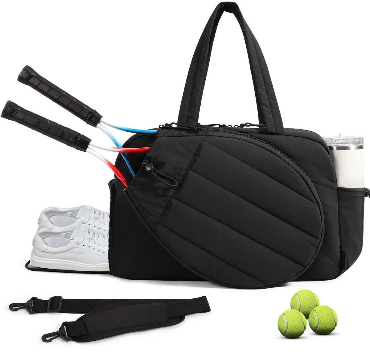 Tennis Bag Padded Racket Compartment Shoe Pocket 42L
