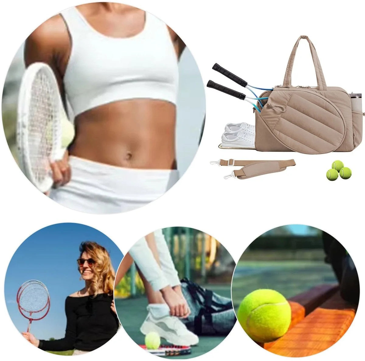 Tennis Bag Padded Racket Compartment Shoe Pocket 42L