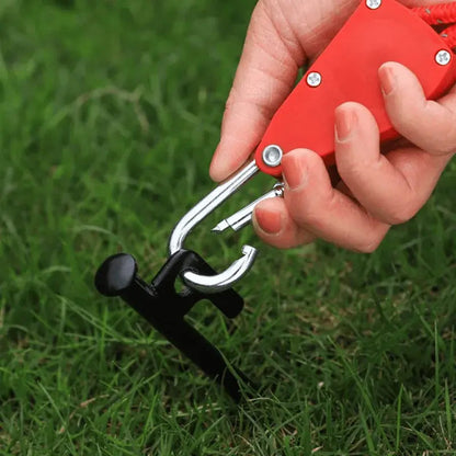 Tent Guyline Quick-Adjust Pulley Reflective Yarn & Stainless Steel Carabiners