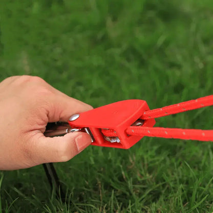 Tent Guyline Quick-Adjust Pulley Reflective Yarn & Stainless Steel Carabiners