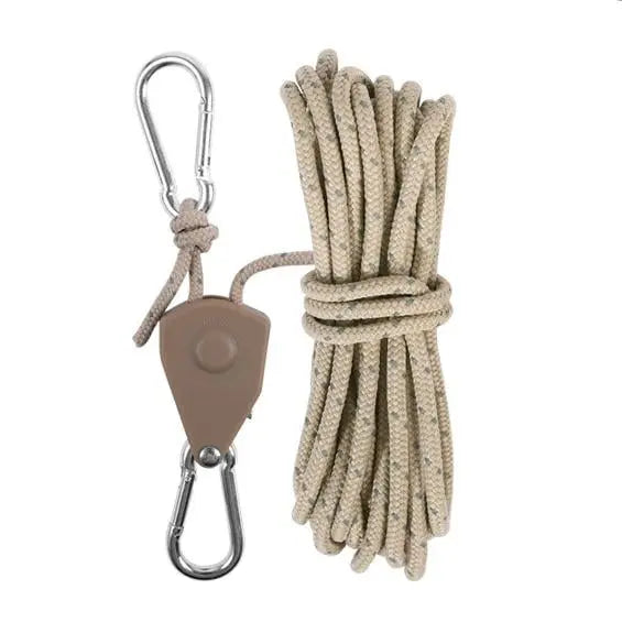 Tent Guyline Quick-Adjust Pulley Reflective Yarn & Stainless Steel Carabiners