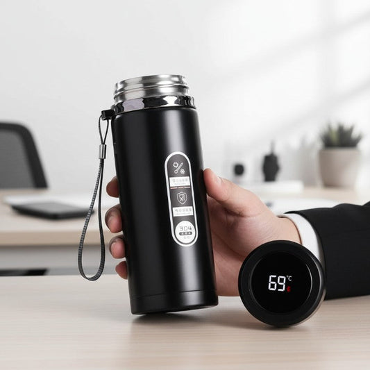 Thermos Bottle LED Temperature Display Vacuum Insulated Leak-Proof