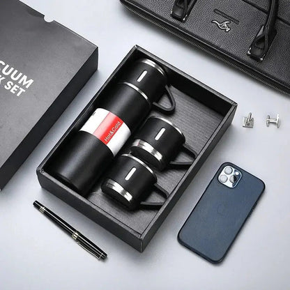 Thermos Set Stainless Steel Vacuum-Insulated With Stacking Cups