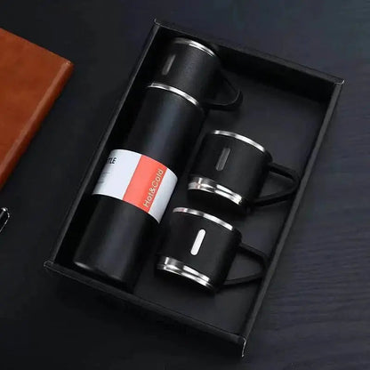 Thermos Set Stainless Steel Vacuum-Insulated With Stacking Cups
