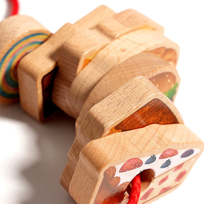 Threading Toy Large Wood Beads & Pattern Cards