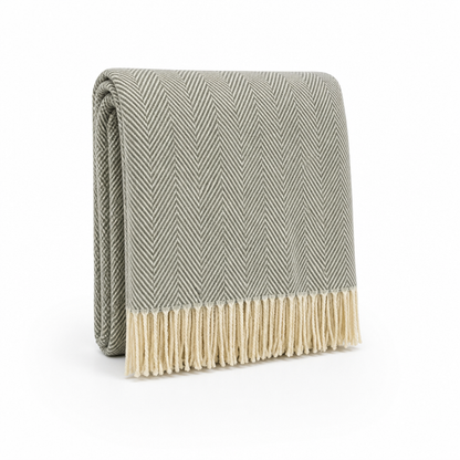 Throw Blanket 100% Cotton Striped & Fringed Machine Washable