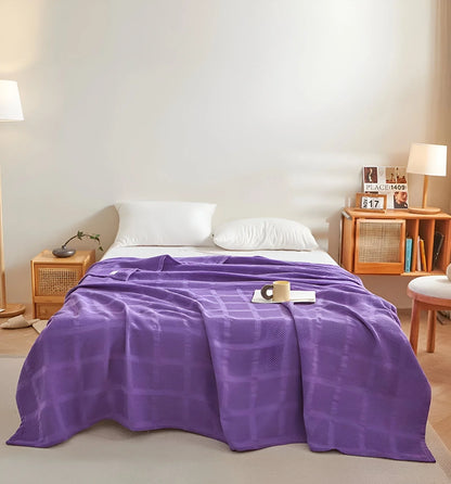 Throw Blanket 100% Cotton Waffle Weave Hypoallergenic